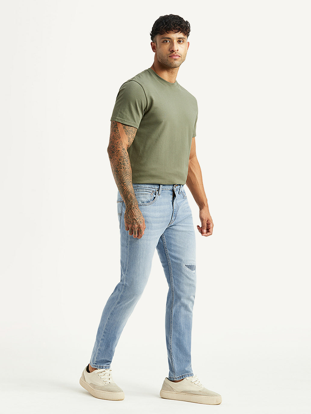 Men's 512 Light Blue Slim Tapered Fit Mid Rise Jeans - Side View
