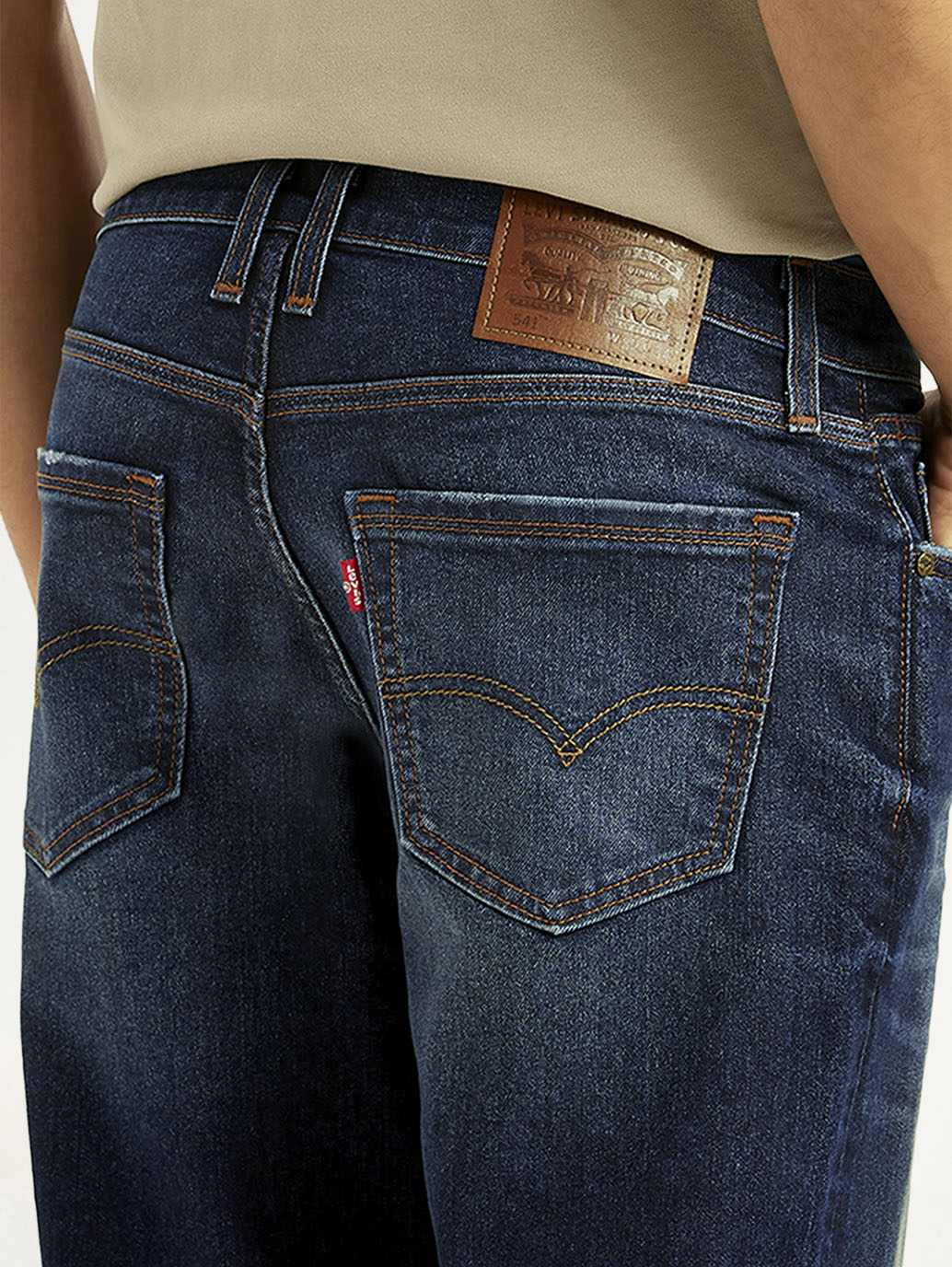 Men's 541 Navy Tapered Fit Hyper Stretch Jeans - Detail View