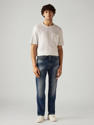 levi's Men's 505 Blue Straight Fit Mid Rise Jeans-picture-41