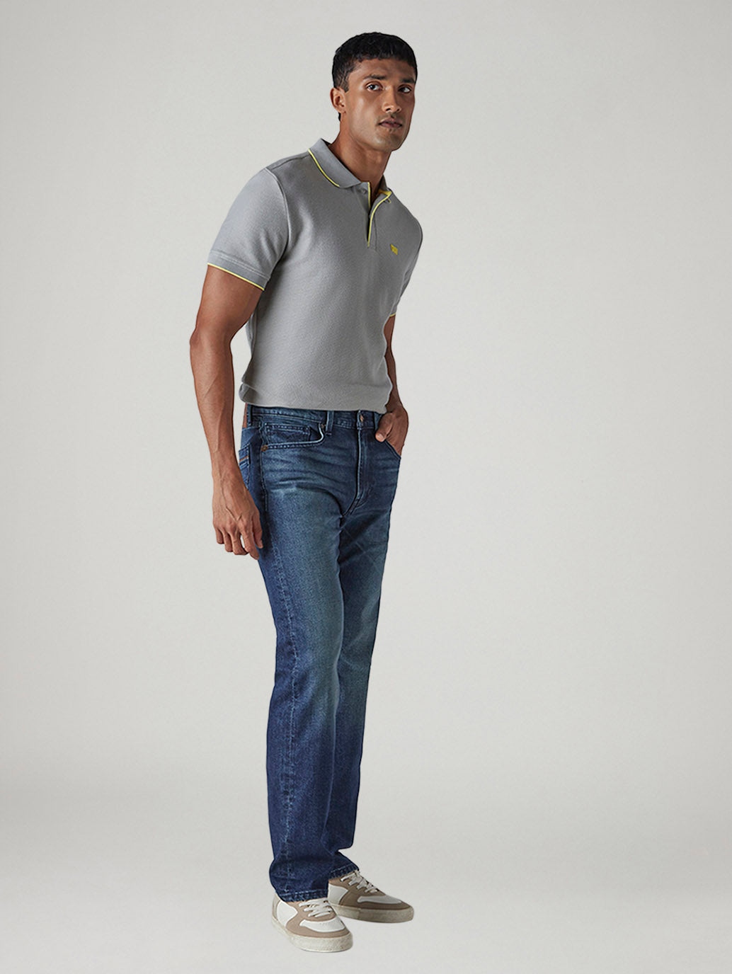Men's Tinted 505 Dark Indigo Straight Fit Mid Rise Jeans - 20 View