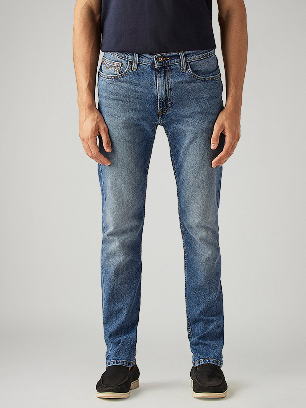 Men's 511 Blue Slim Fit Mid Rise Jeans - Front View
