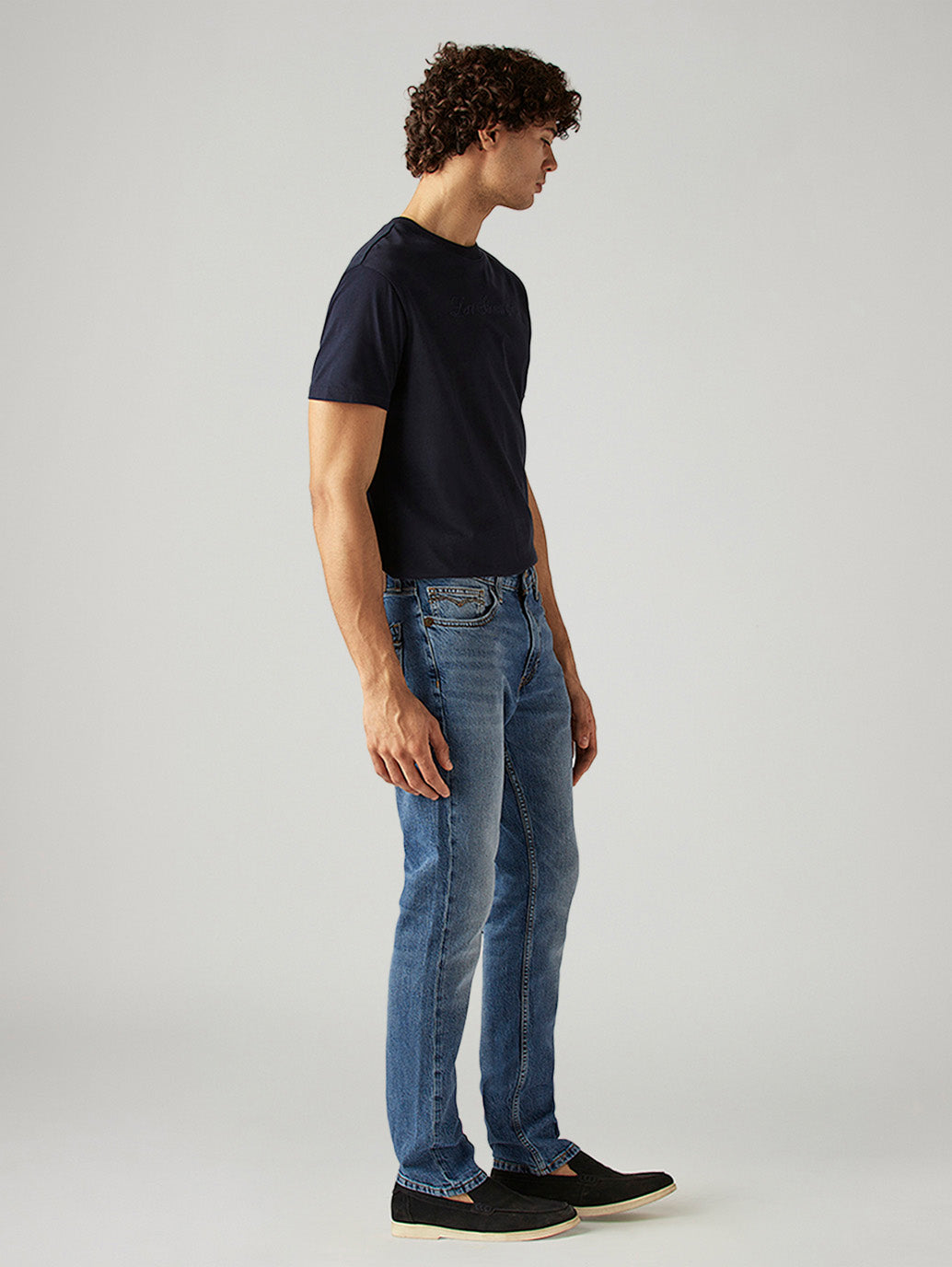 Men's 511 Blue Slim Fit Mid Rise Jeans - Side View