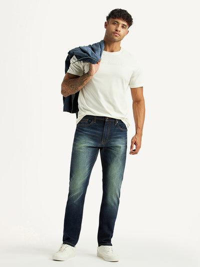 levi's Men's Tinted 512 Dark Blue Slim Tapered Fit Mid Rise Jeans-picture-20