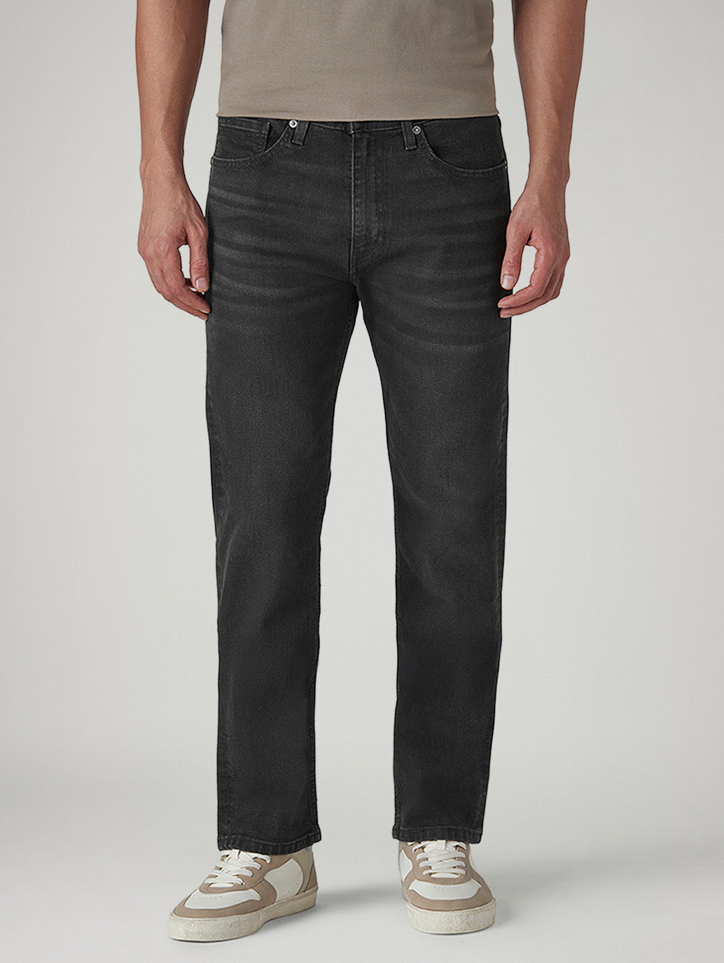 Men's 513 Black Slim Straight Fit Mid Rise Jeans - Front View