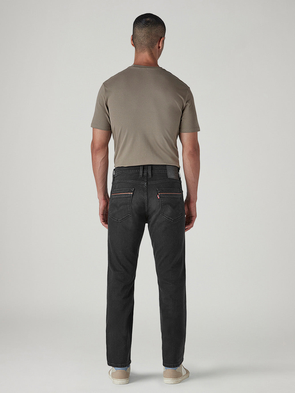 Men's 513 Black Slim Straight Fit Mid Rise Jeans - Back View