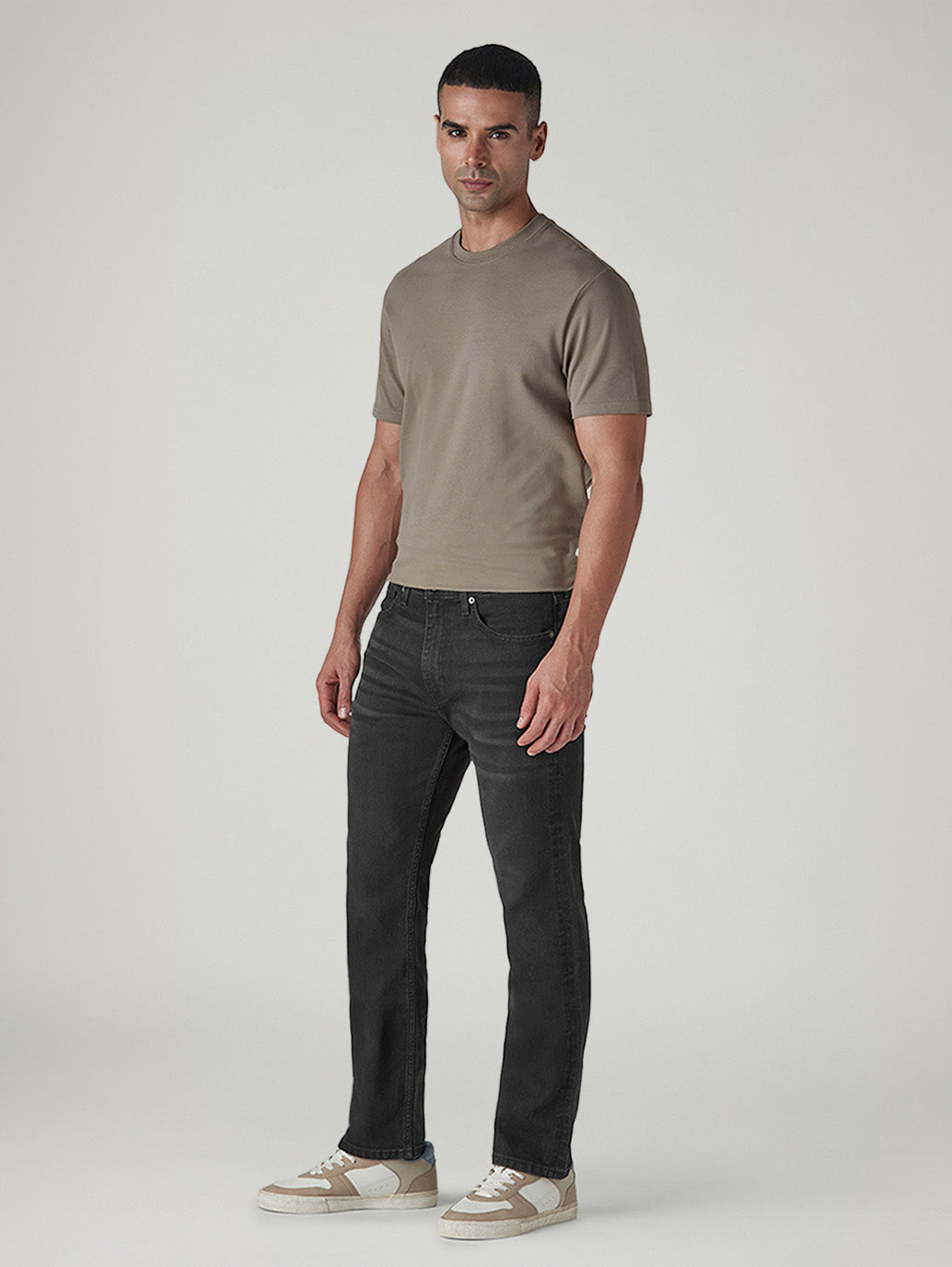 Men's 513 Black Slim Straight Fit Mid Rise Jeans - Side View