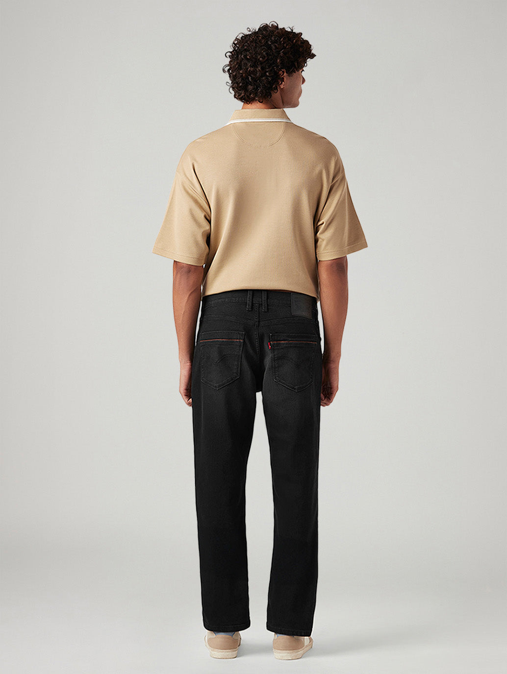 Men's 541 Black Athletic Tapered Fit Mid Rise Jeans - Back View
