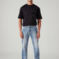 Men's 555 Light-Blue Relaxed Straight Fit Mid Rise Jeans - Front View