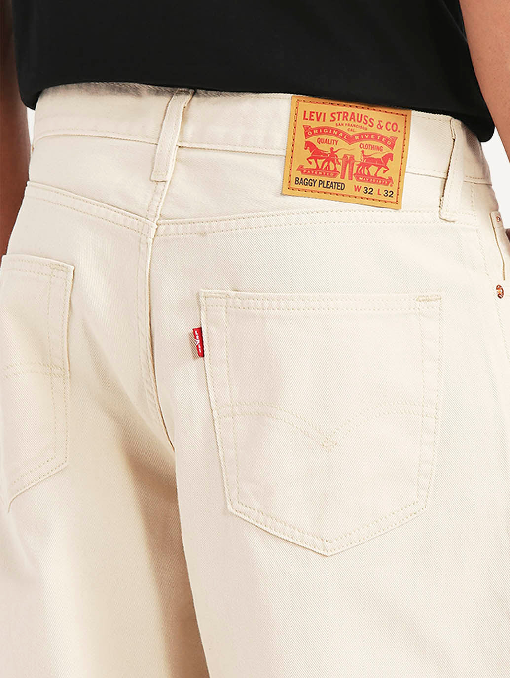 Men's 578 Beige Baggy Fit Mid Rise Jeans - Detail View