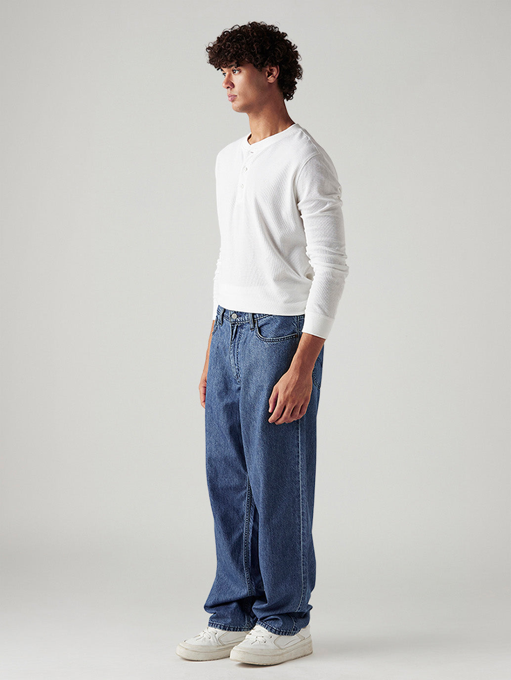 Men's 578 Blue Baggy Fit Low Rise Jeans - Side View
