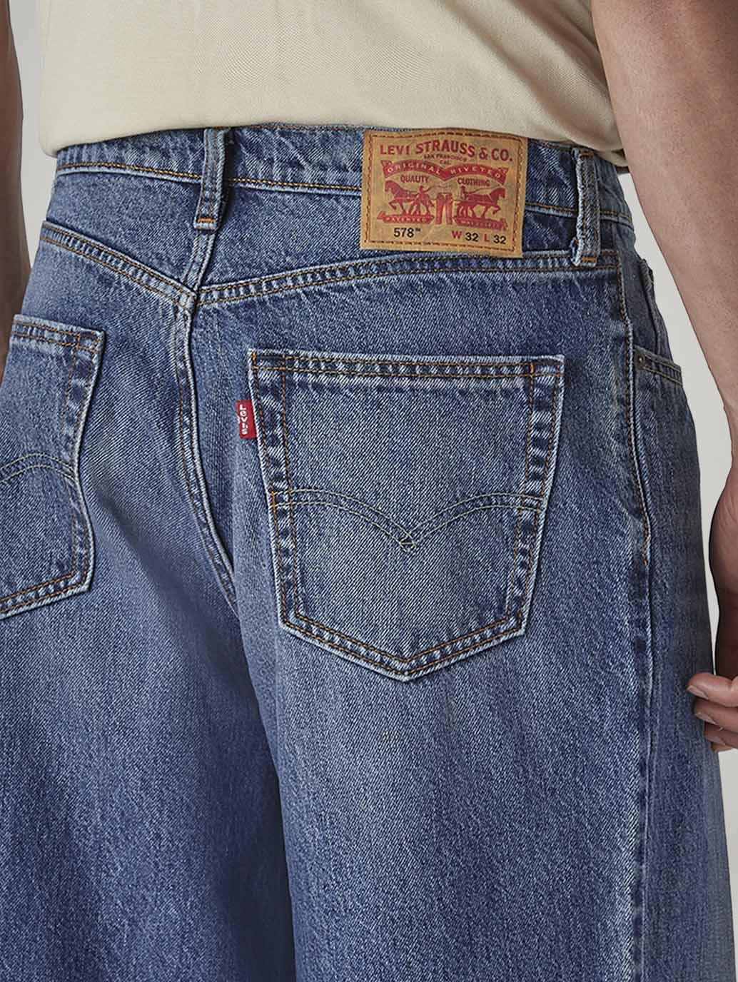 Men's 578 Tinted Indigo Baggy Fit Mid Rise Jeans - Detail View