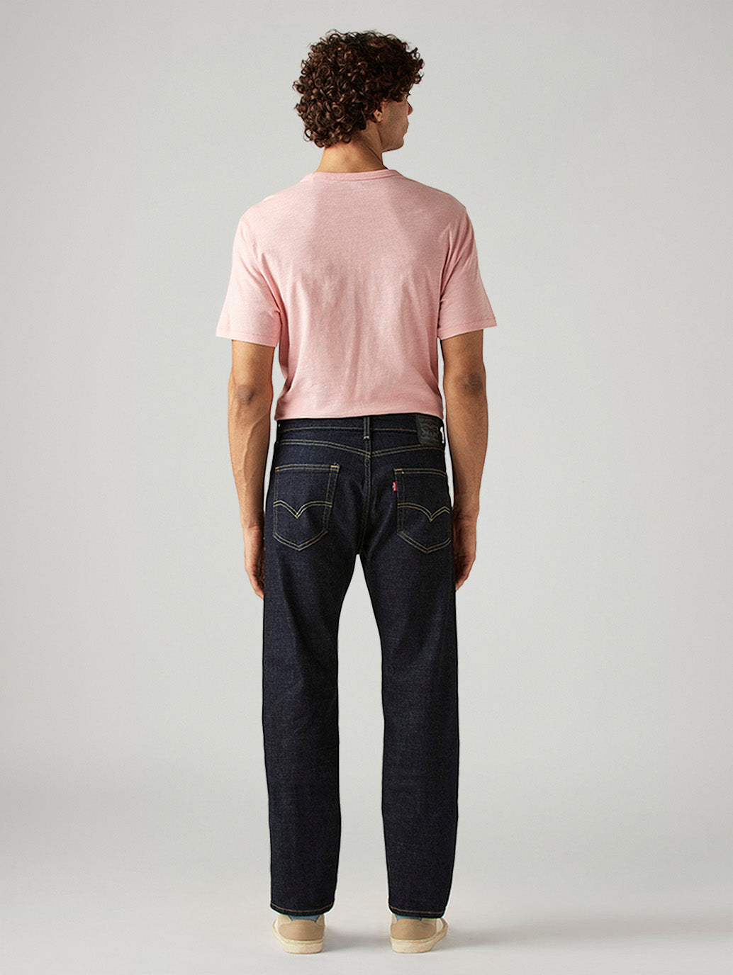 Men's 505 Navy Straight Fit Mid Rise Jeans - Back View