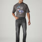Men's 505 Charcoal Grey Straight Fit Mid Rise Commuter Jeans - Front View