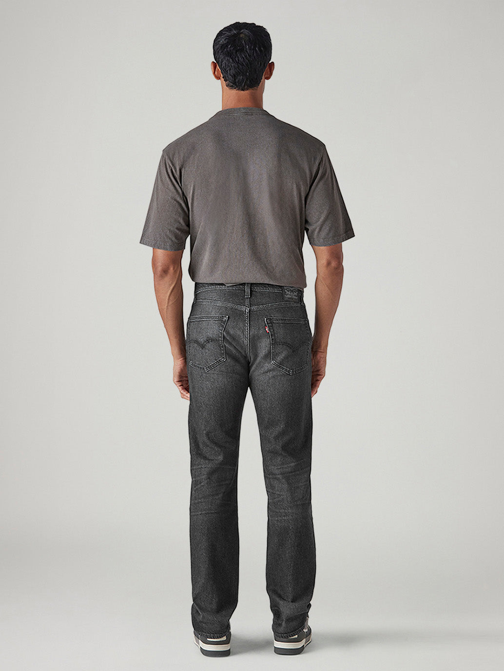 Men's 505 Charcoal Grey Straight Fit Mid Rise Commuter Jeans - Back View