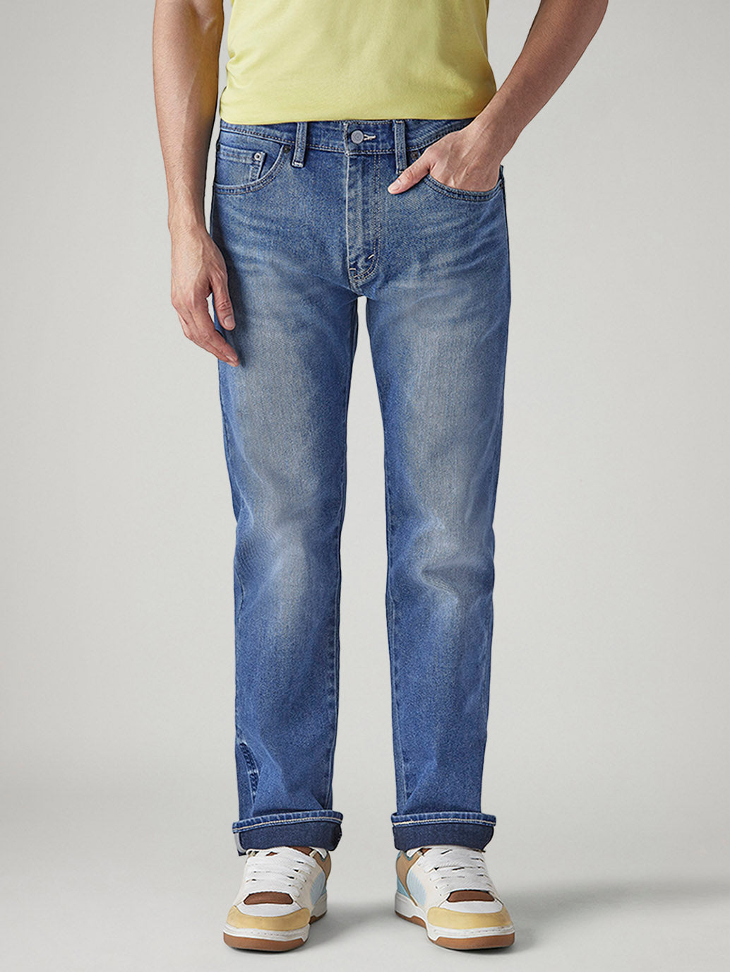 Men's 505 Blue Straight Fit Mid Rise Commuter Jeans - 681ef1e0-0f5e-4bfb-b835-e249729b42cf View