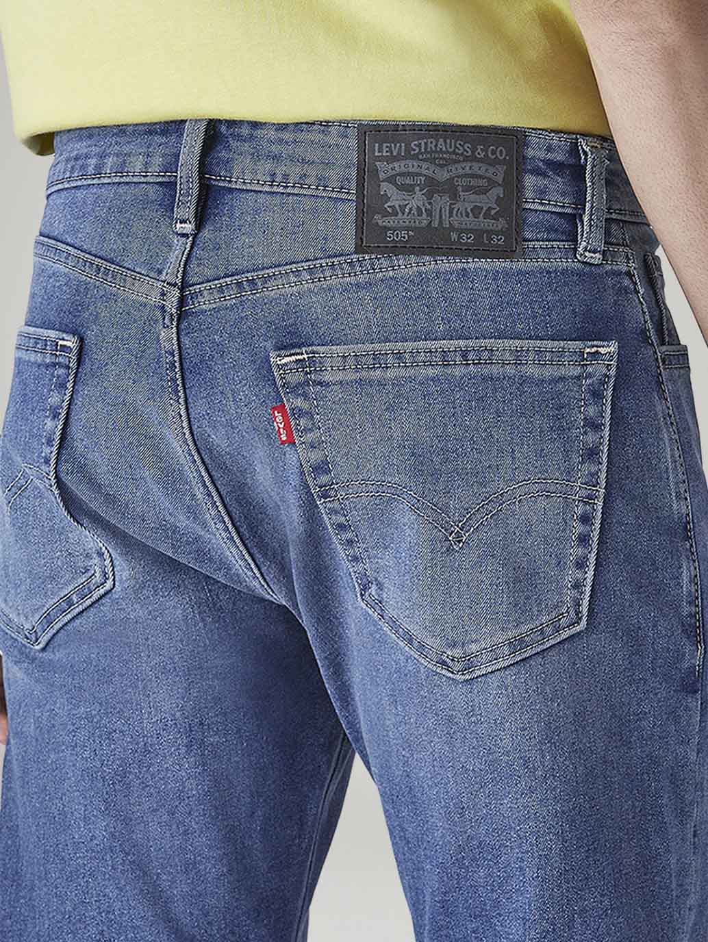 Men's 505 Blue Straight Fit Mid Rise Commuter Jeans - 8053828b-3d2a-4e30-a85e-96d1fe1c193c View