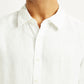 Men's Solid Slim Fit Linen Shirt - Detail View