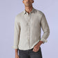 Men's Solid Slim Fit Redloop Linen Shirt - Styleshot View