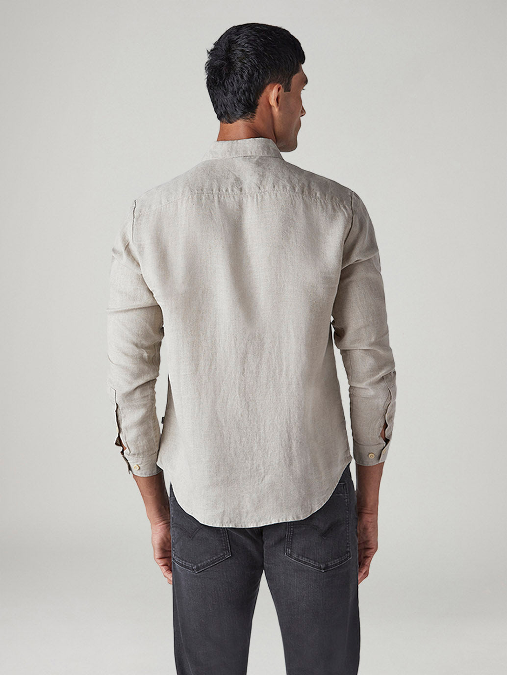 Men's Solid Slim Fit Redloop Linen Shirt - 20 View