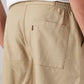 Men's Beige Baggy Fit Mid Rise Linen Shorts - Detail View