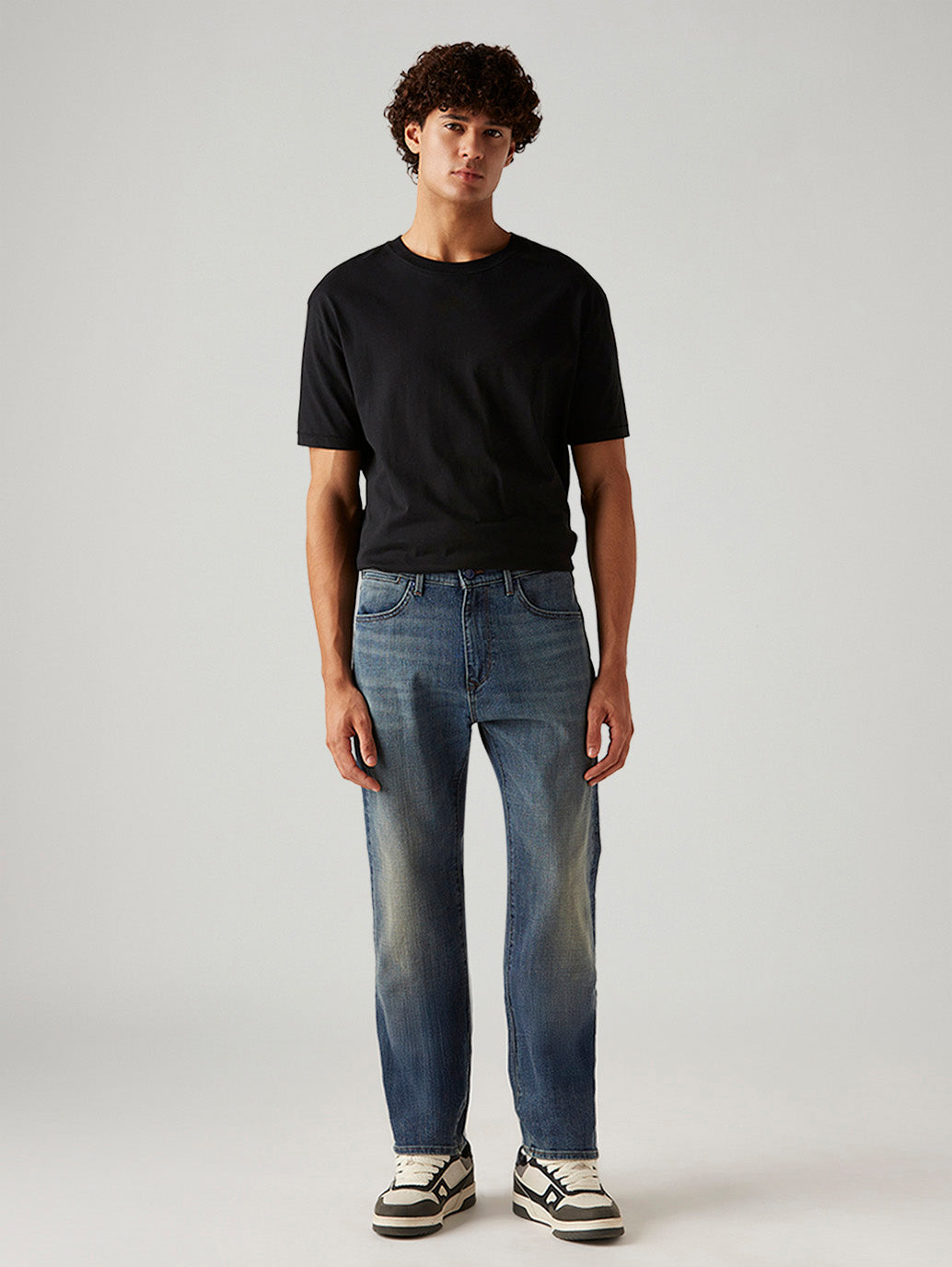 Men's 505 Blue Straight Fit Hyper Stretch Jeans - Front View