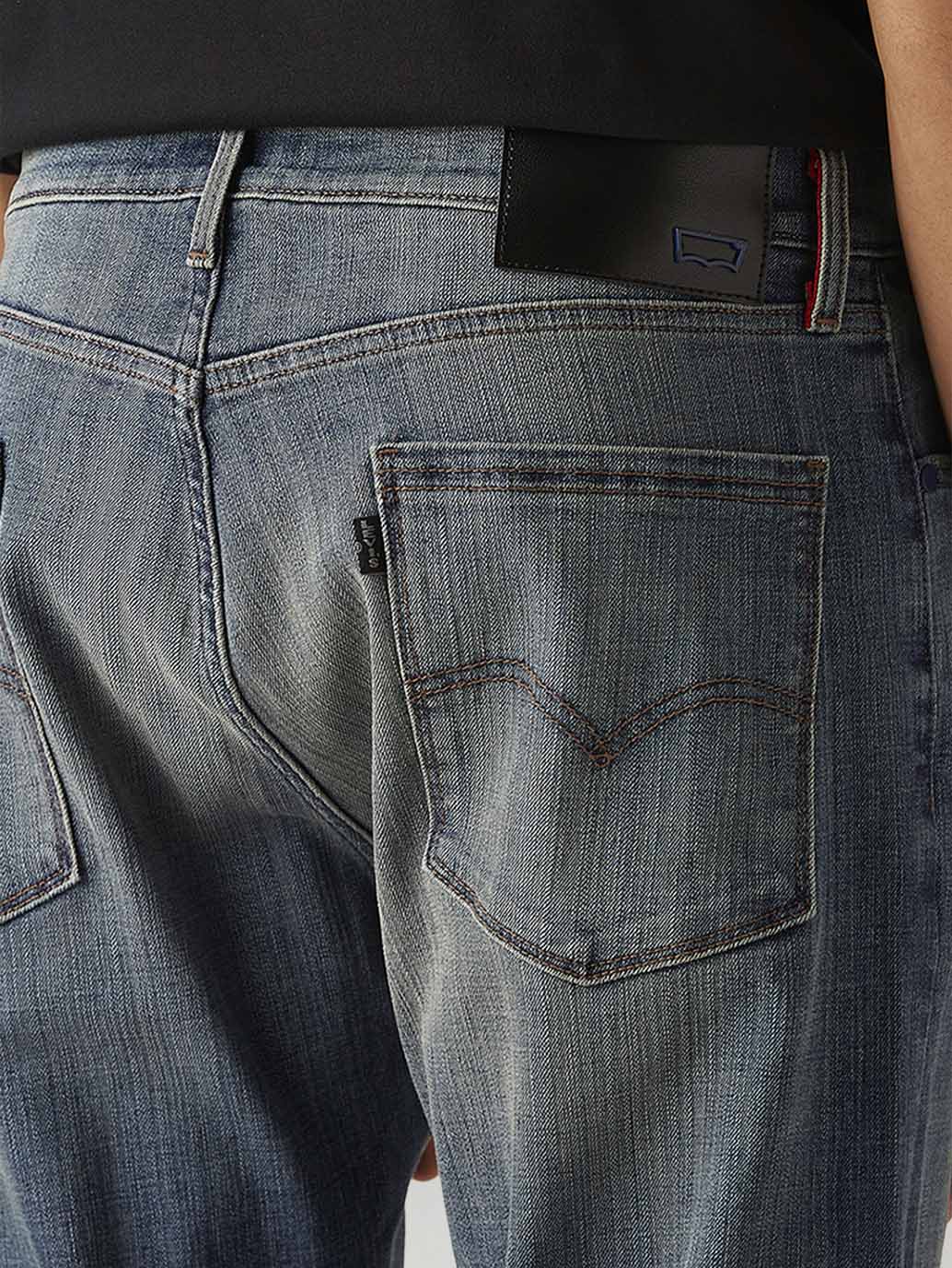 Men's 505 Blue Straight Fit Hyper Stretch Jeans - Detail View
