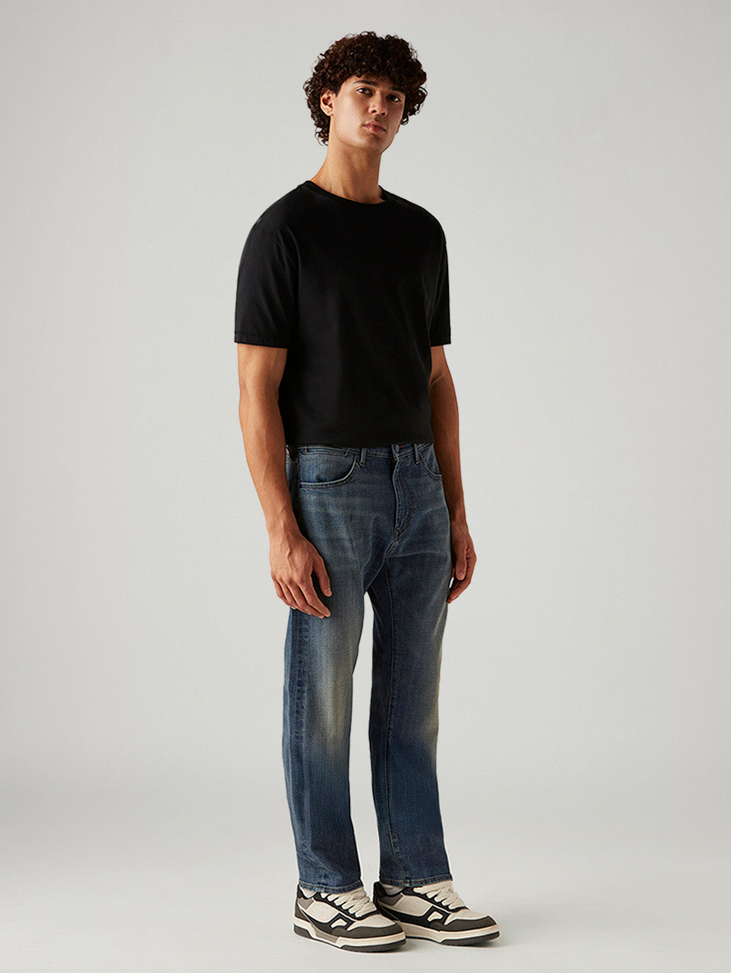 Men's 505 Blue Straight Fit Hyper Stretch Jeans - Side View