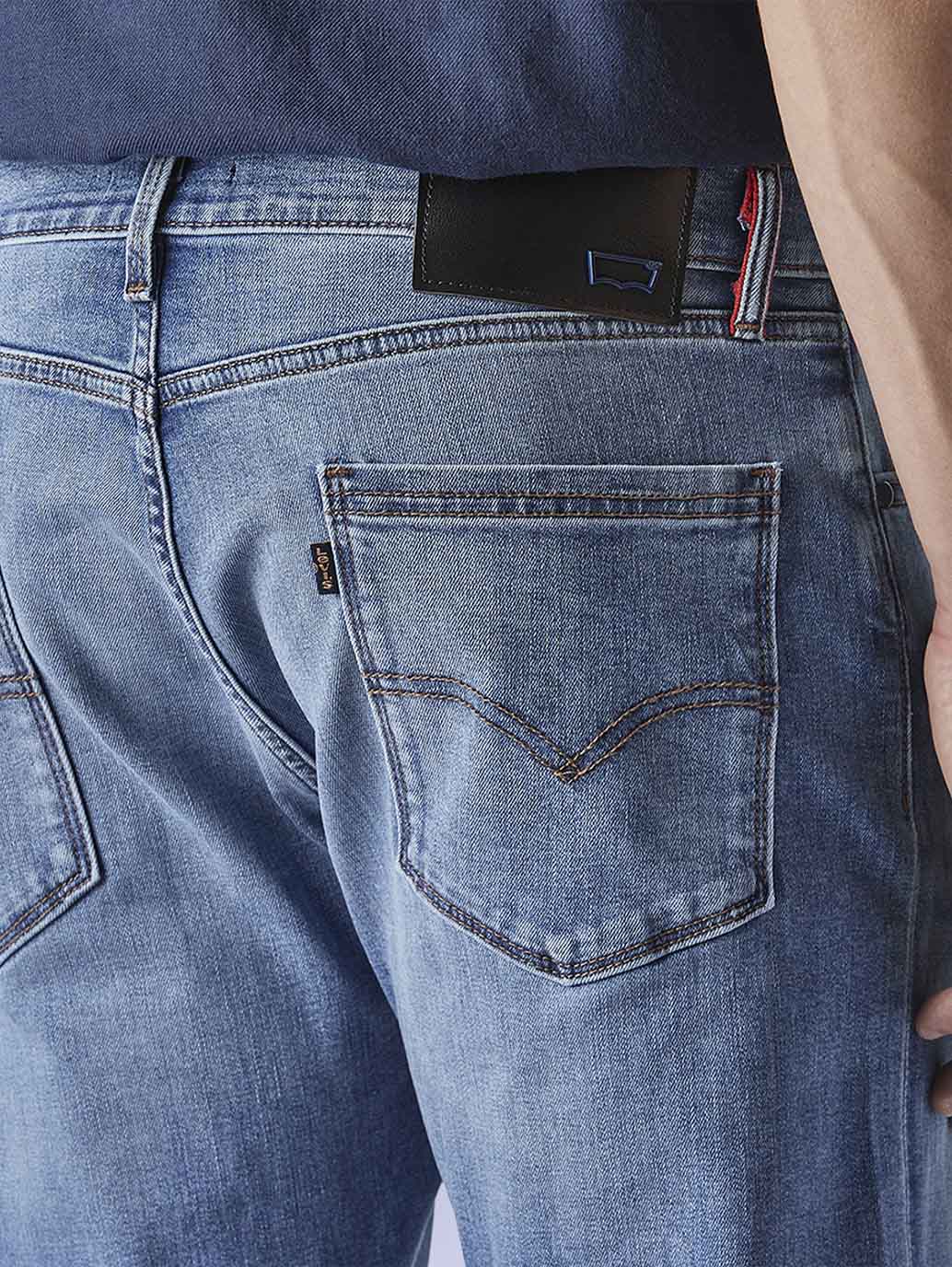 Men's Redloop 505 Blue Straight Fit Mid Rise Jeans - ba3525f4-a00a-42f4-b683-f9a03deecc7b View