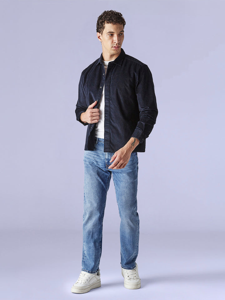 Men's Redloop 513 Indigo Slim Straight Fit Mid Rise Jeans