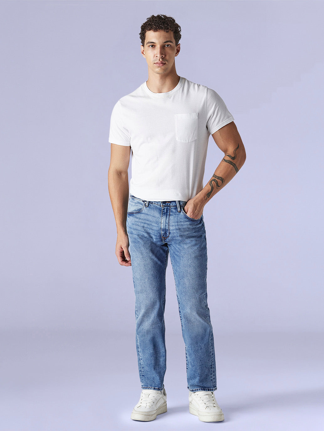 Men's Redloop 513 Indigo Slim Straight Fit Mid Rise Jeans - e96ac1b7-32e1-436e-aa20-98fd708ba833 View