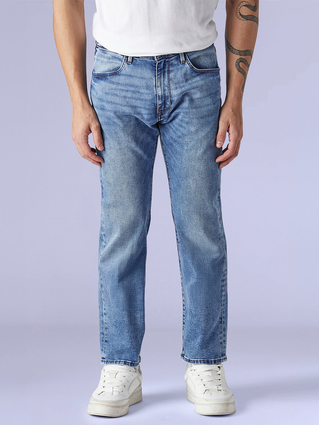 Men's Redloop 513 Indigo Slim Straight Fit Mid Rise Jeans - 16552e1a-6cad-4efb-bc81-a66a04a452cf View