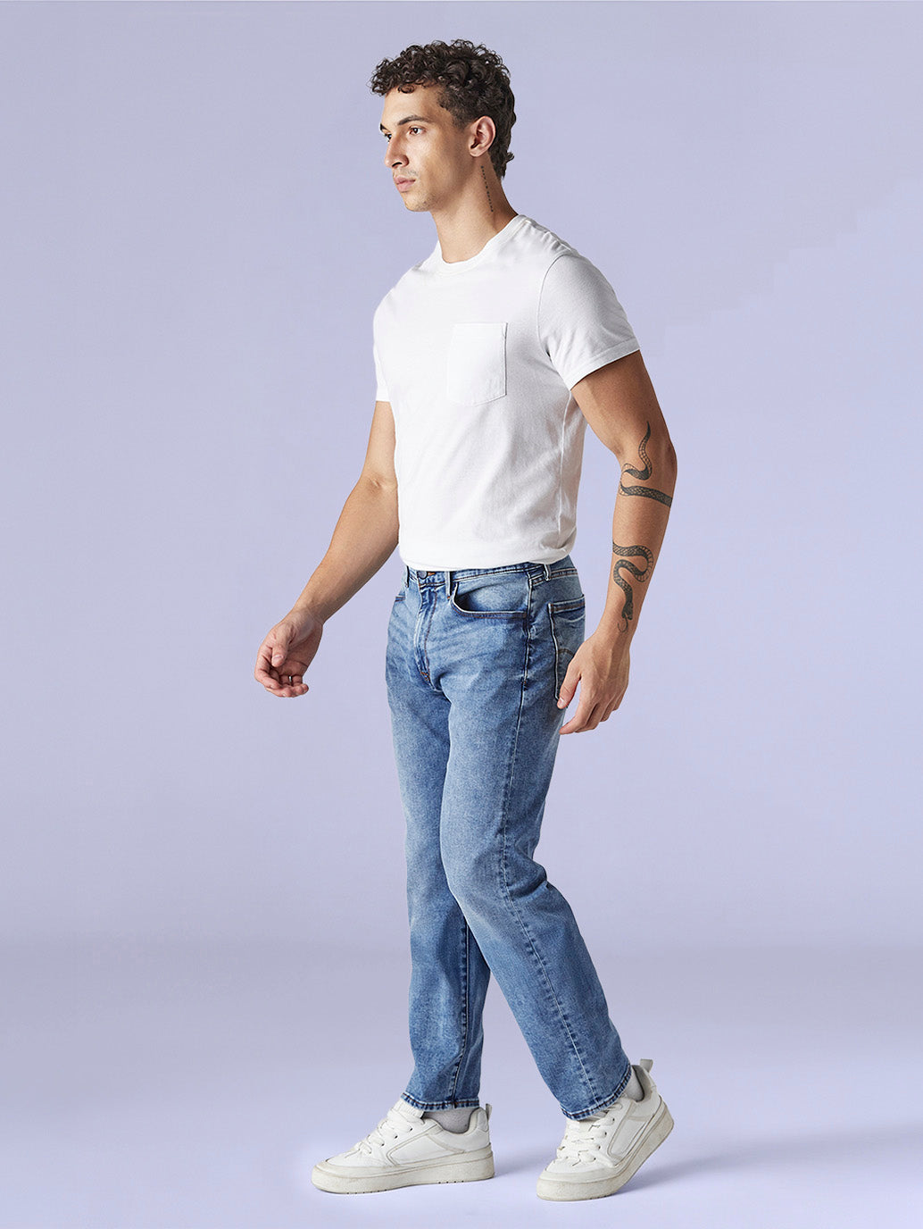Men's Redloop 513 Indigo Slim Straight Fit Mid Rise Jeans - 91d20845-5e8b-4d5b-a878-50e449703645 View
