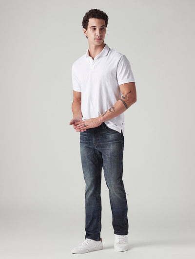 Men's 511 Dark-Blue Slim Fit Mid Rise Redloop Jeans-image-2