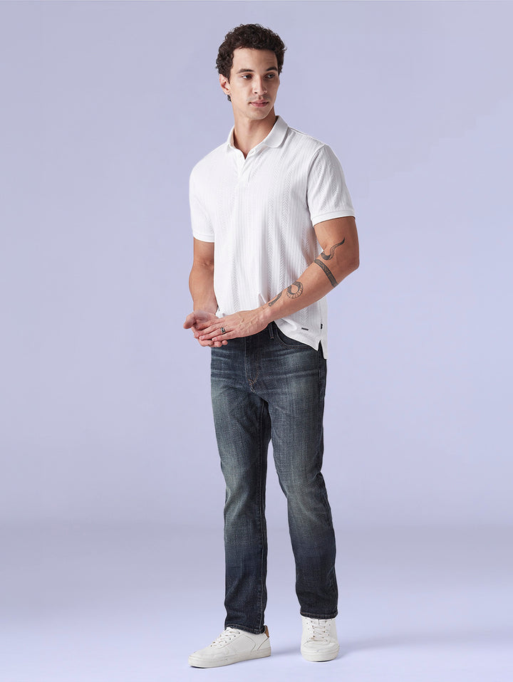 Men's 511 Dark-Blue Slim Fit Mid Rise Redloop Jeans