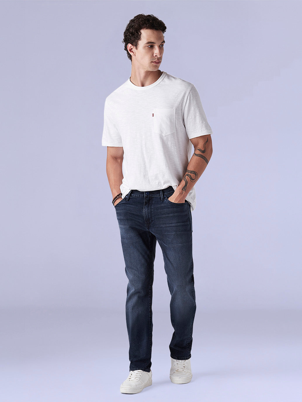 Men's 511 Dark Blue Slim Fit Mid Rise Redloop Jeans