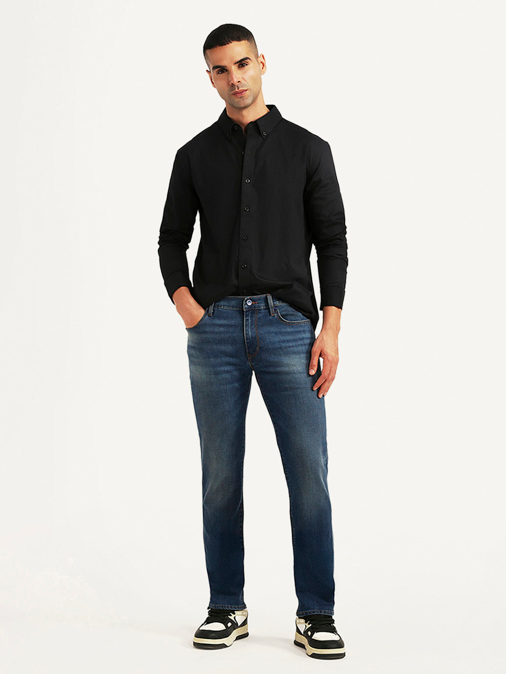 Men's Redloop 511 Blue Slim Fit Mid Rise Jeans - Styleshot View