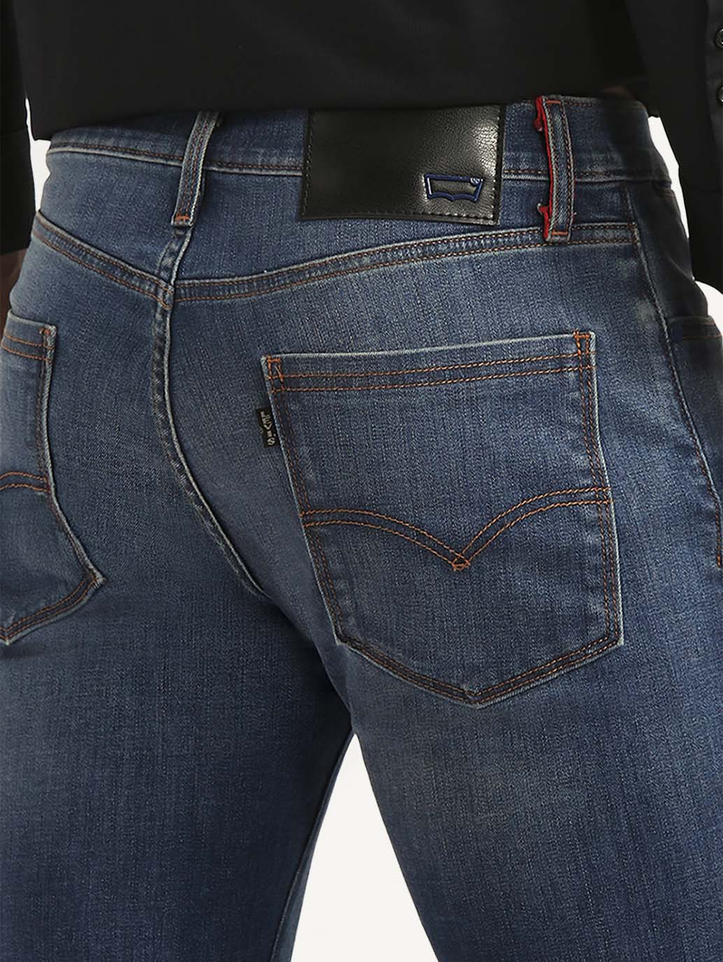 Men's Redloop 511 Blue Slim Fit Mid Rise Jeans - Detail View