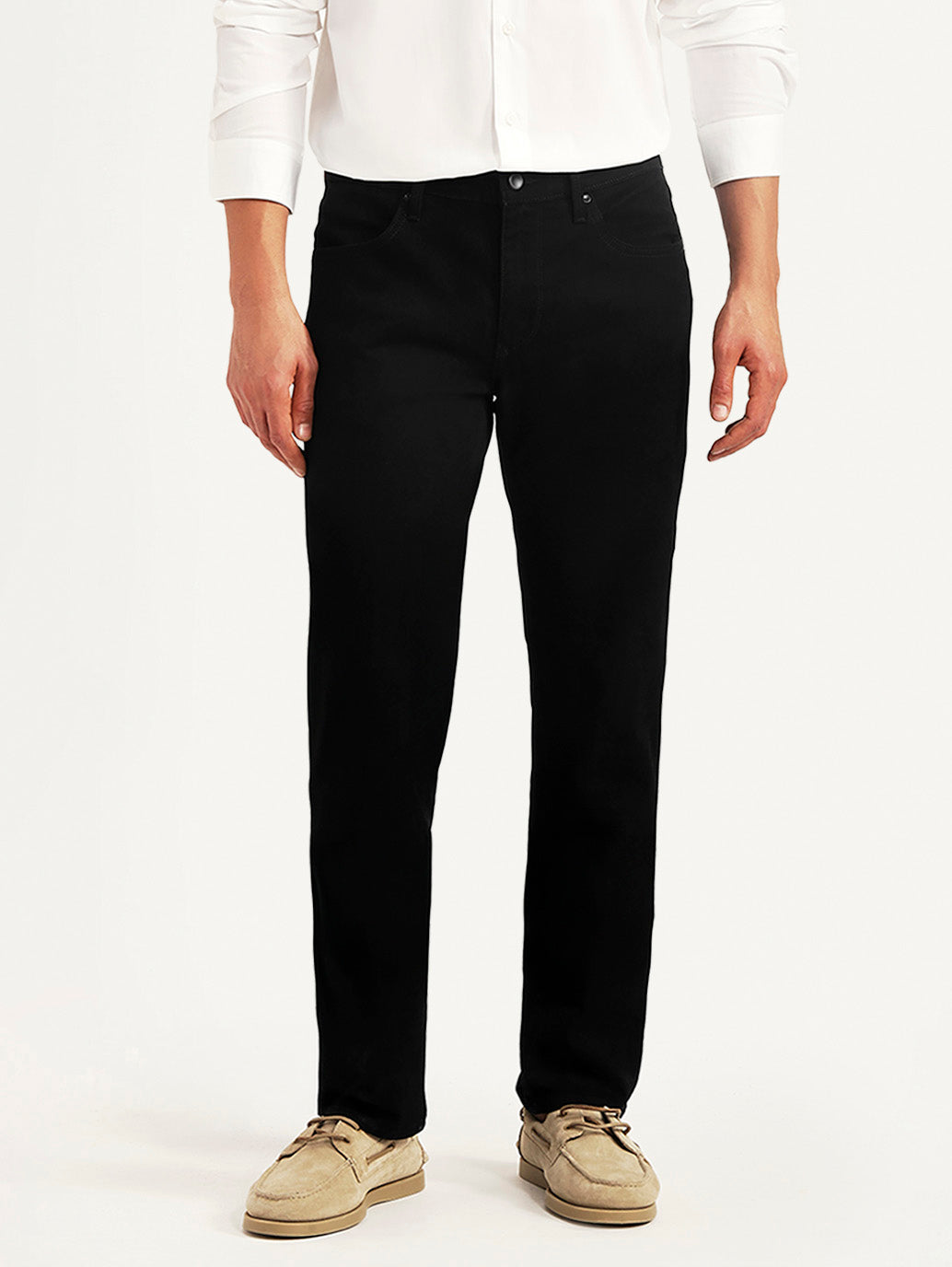Men's Redloop 511 Black Slim Fit Mid Rise Jeans - Front View