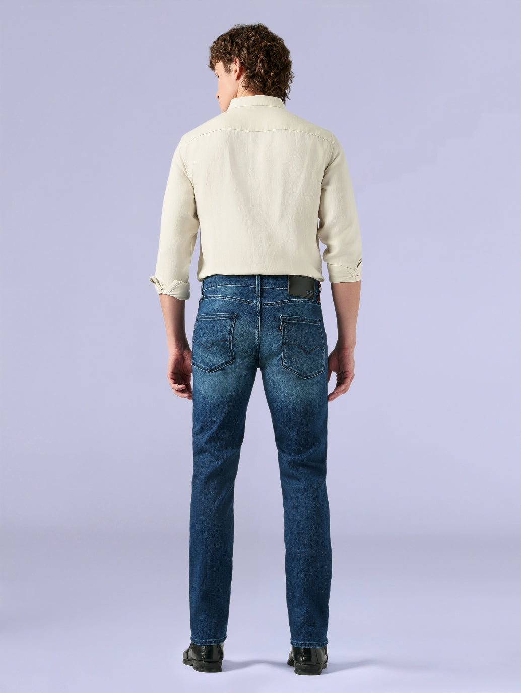 Men's Redloop 511 Blue Slim Fit Mid Rise Jeans - Back View