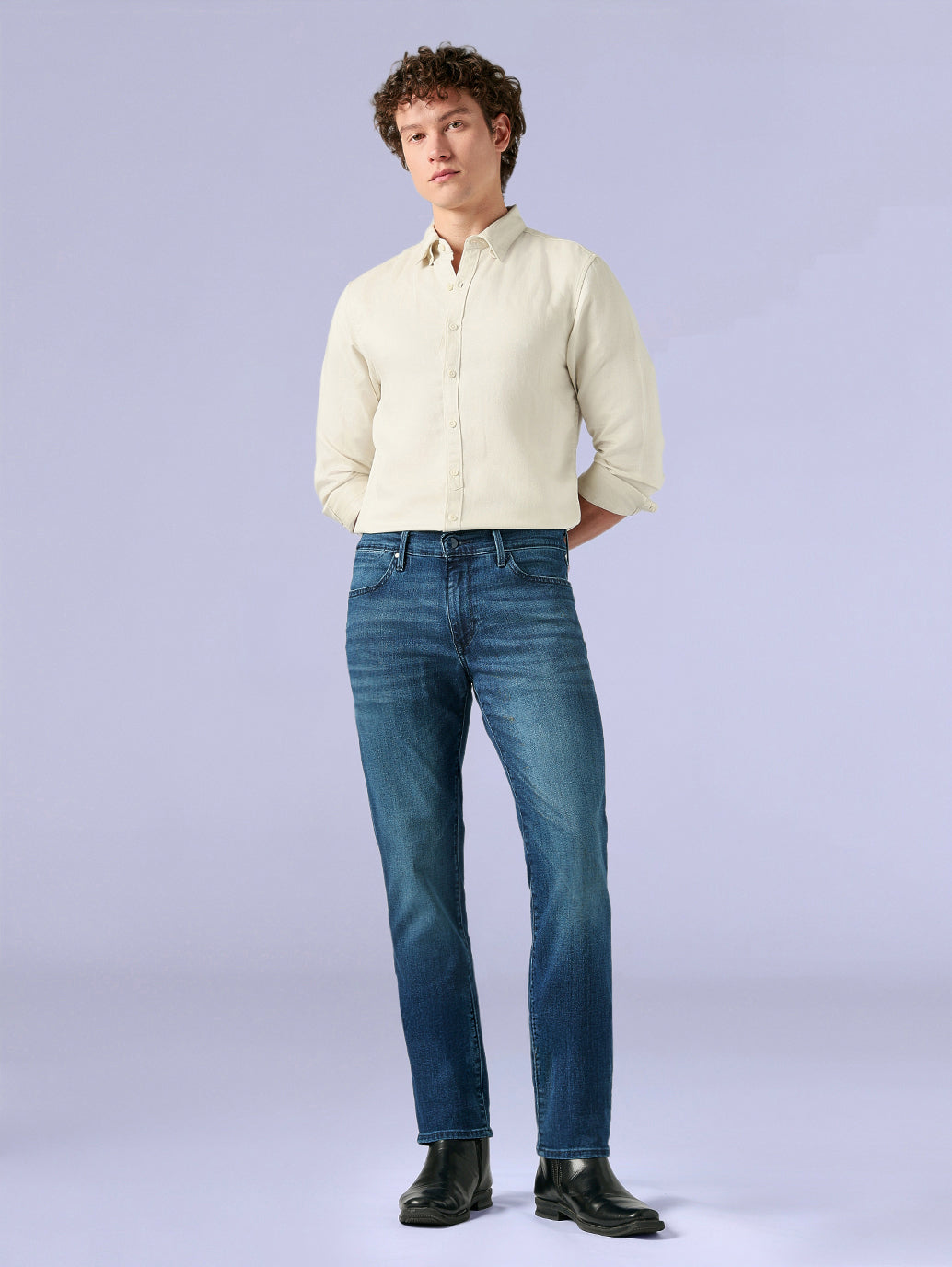 Men's Redloop 511 Blue Slim Fit Mid Rise Jeans - Front View