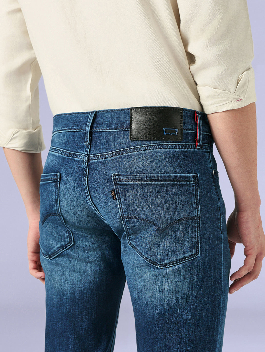 Men's Redloop 511 Blue Slim Fit Mid Rise Jeans - Detail View
