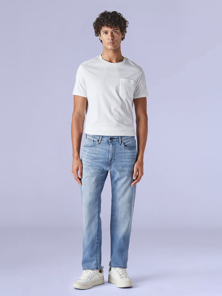 Men's 505 Light Indigo Straight Fit Mid Rise Redloop Jeans