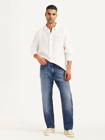 levi's Men's Redloop 505 Blue Straight Fit Mid Rise Jeans-picture-45