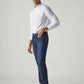 Men's 505 Dark Indigo Straight Fit Mid Rise Redloop Jeans - Side View