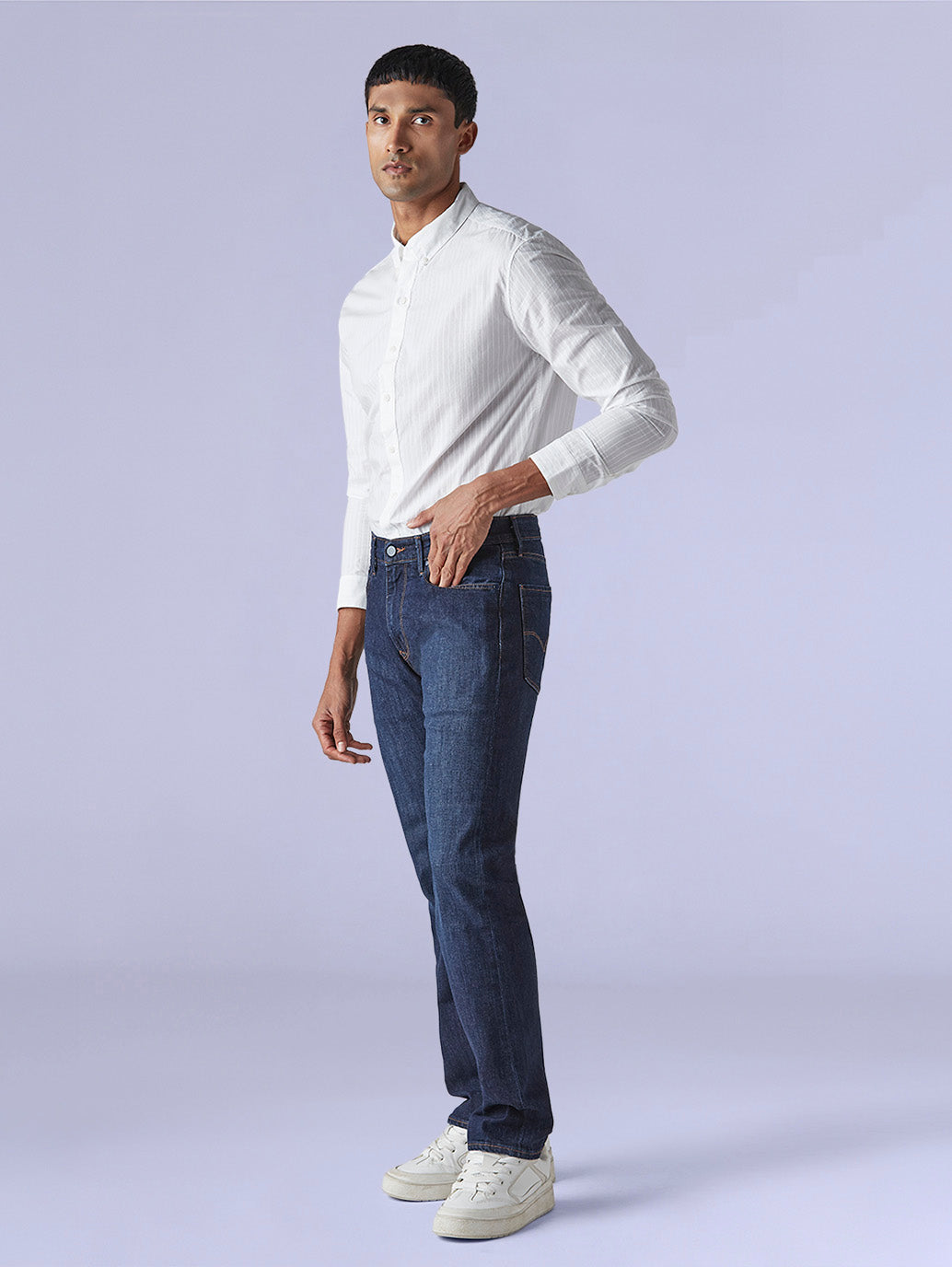 Men's 505 Dark Indigo Straight Fit Mid Rise Redloop Jeans - a698234e-c352-4ae5-93b7-2efc8dffc3e1 View