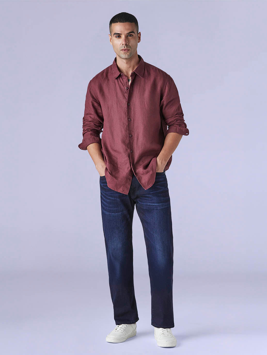 Men's 505 Dark Indigo Straight Fit Mid Rise Redloop Jeans