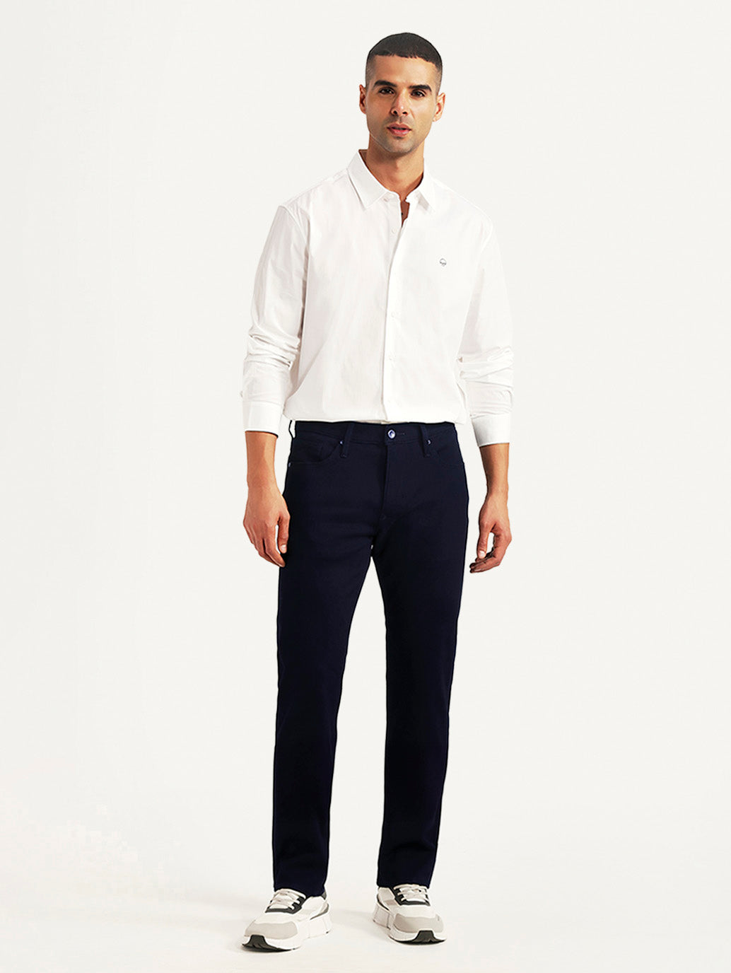 Men's Redloop 511 Dark Blue Slim Fit Mid Rise Jeans - Front View