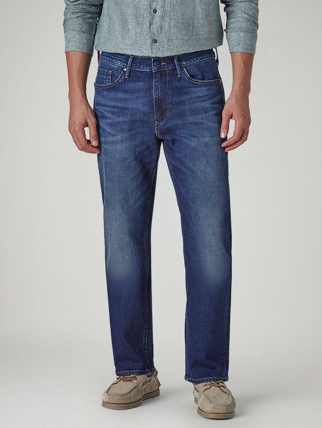 Men's 511 Med Indigo Slim Fit Mid Rise Redloop Jeans - Front View