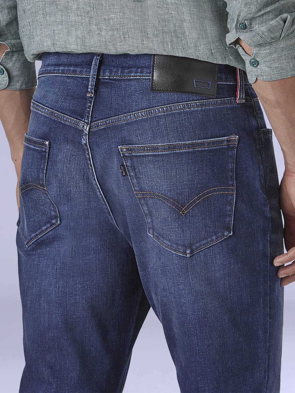 Men's 511 Med Indigo Slim Fit Mid Rise Redloop Jeans - Detail View