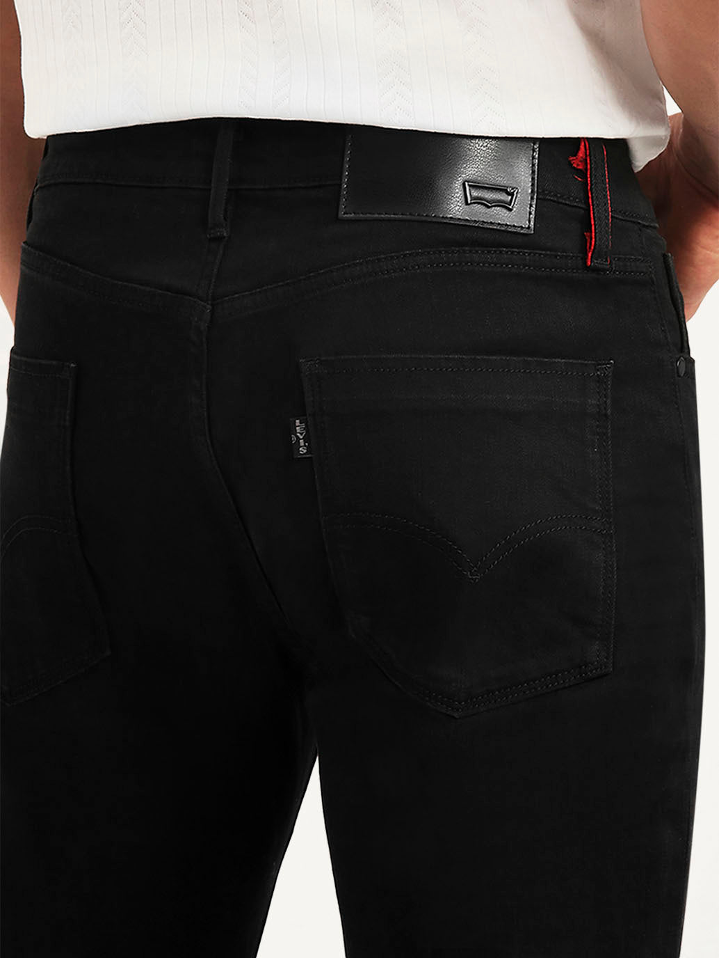 Men's Redloop 511 Black Slim Fit Mid Rise Jeans - Detail View